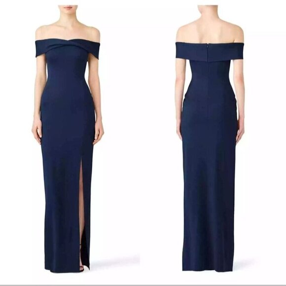 NICHOLAS Dresses & Skirts - Nicholas Knot Front Off Shoulder Maxi Gown